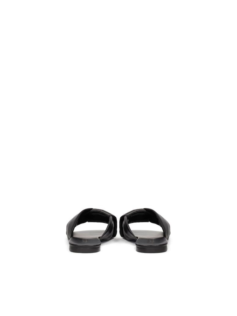 Kazar-Leather-black-slides-with-soft-straps-čierna