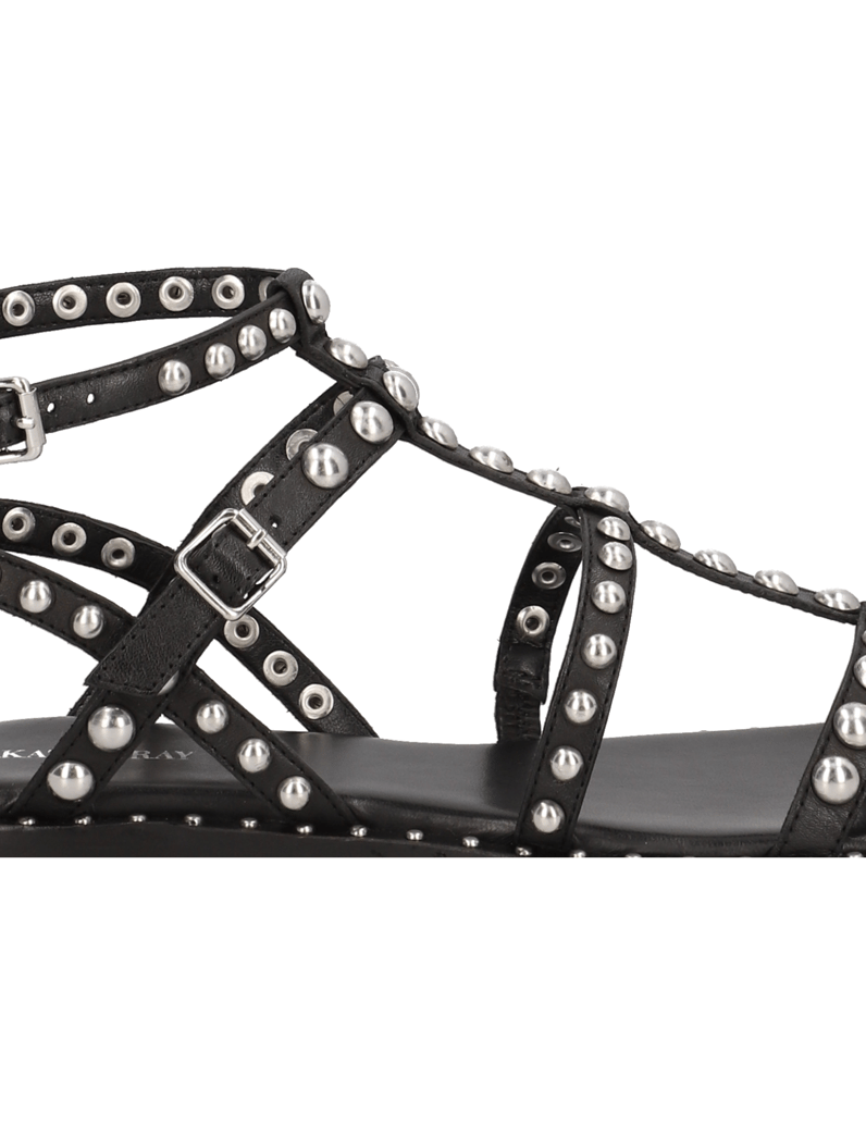 Kate-Gray-hladká-koža-sandále-čierna