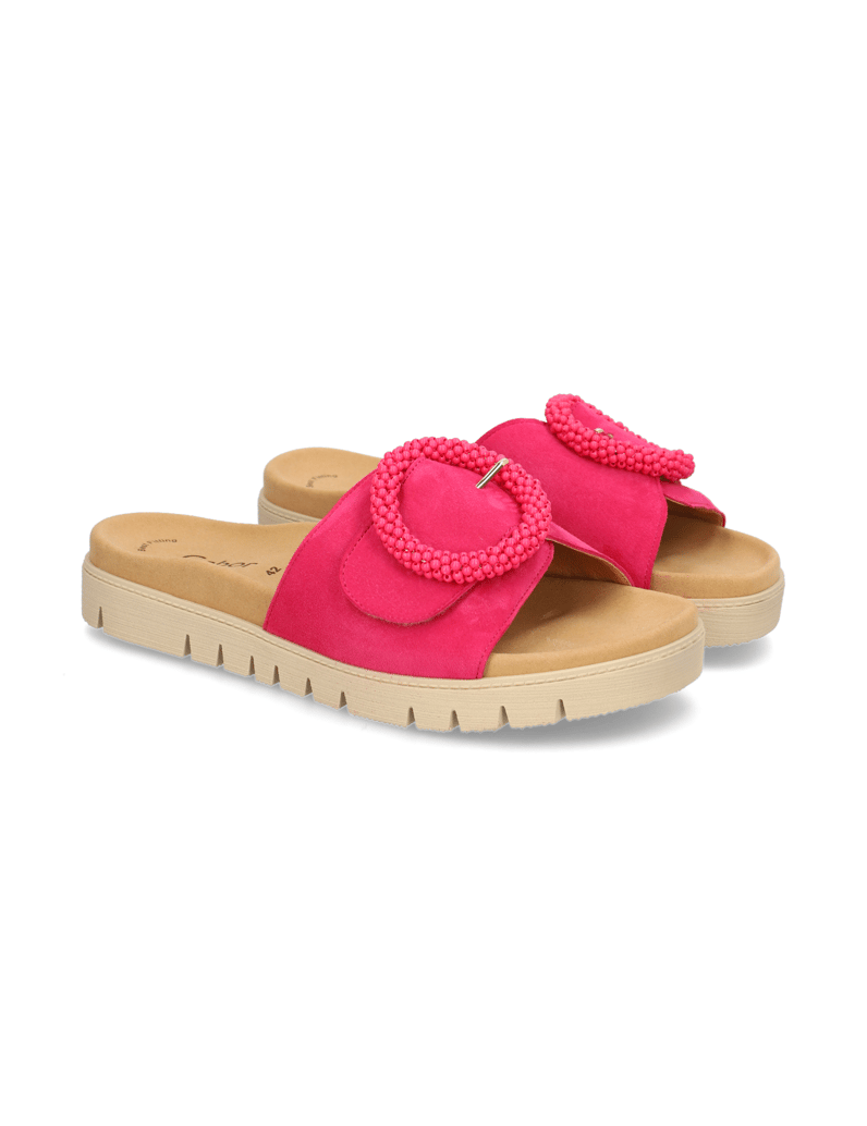 Gabor-velúr-šľapky-ružová