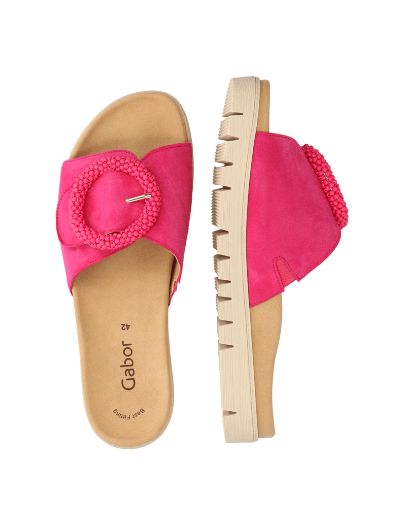 Gabor-velúr-šľapky-ružová