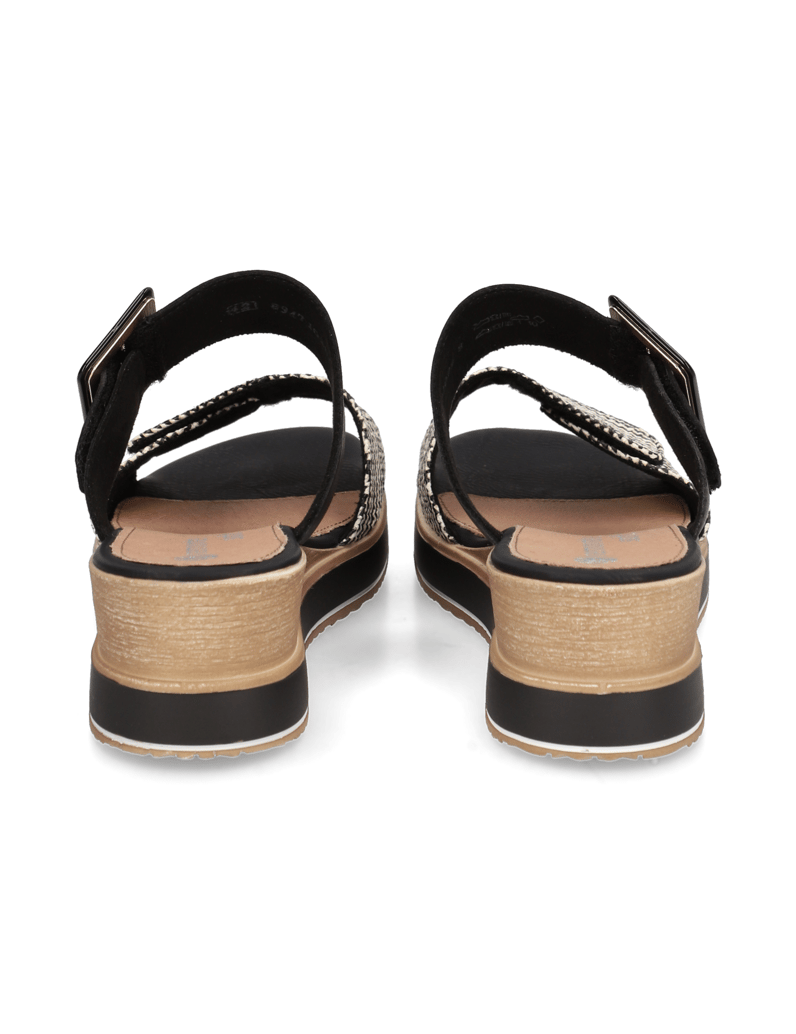 Remonte-Lederkombination-Pantoffel-schwarz