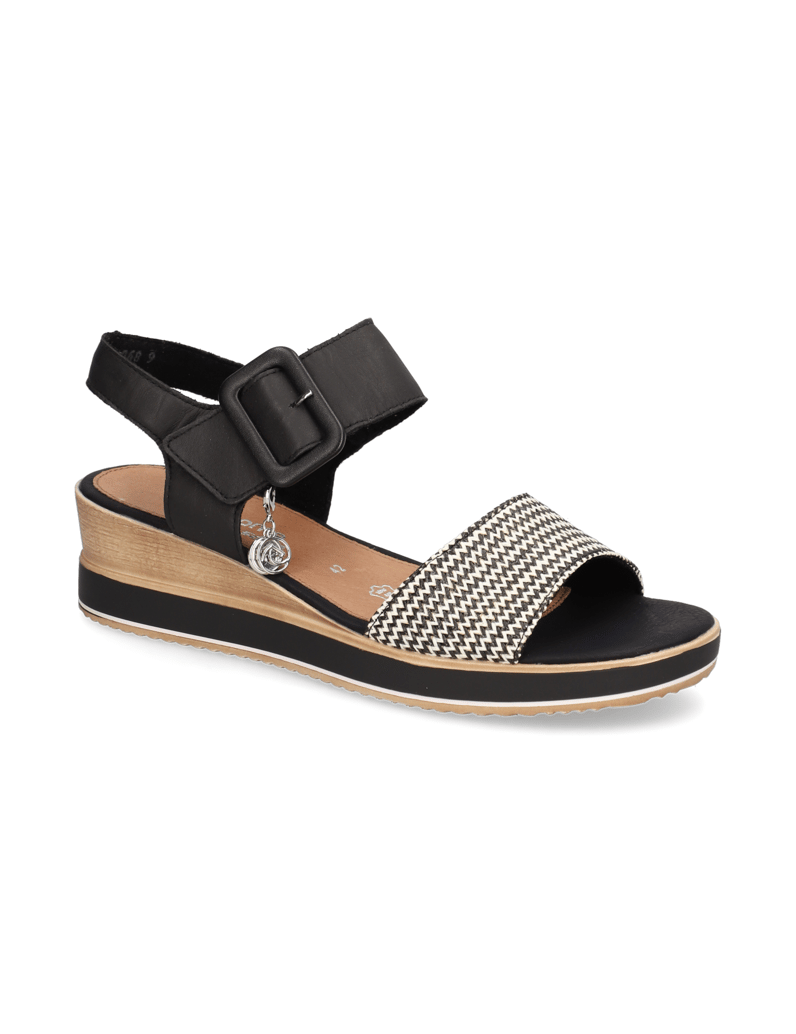 Remonte-Lederkombination-Keilsandale-beige