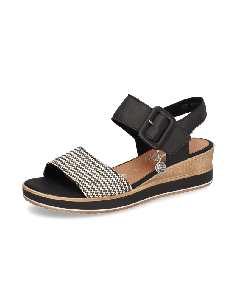 Remonte-Lederkombination-Keilsandale-beige