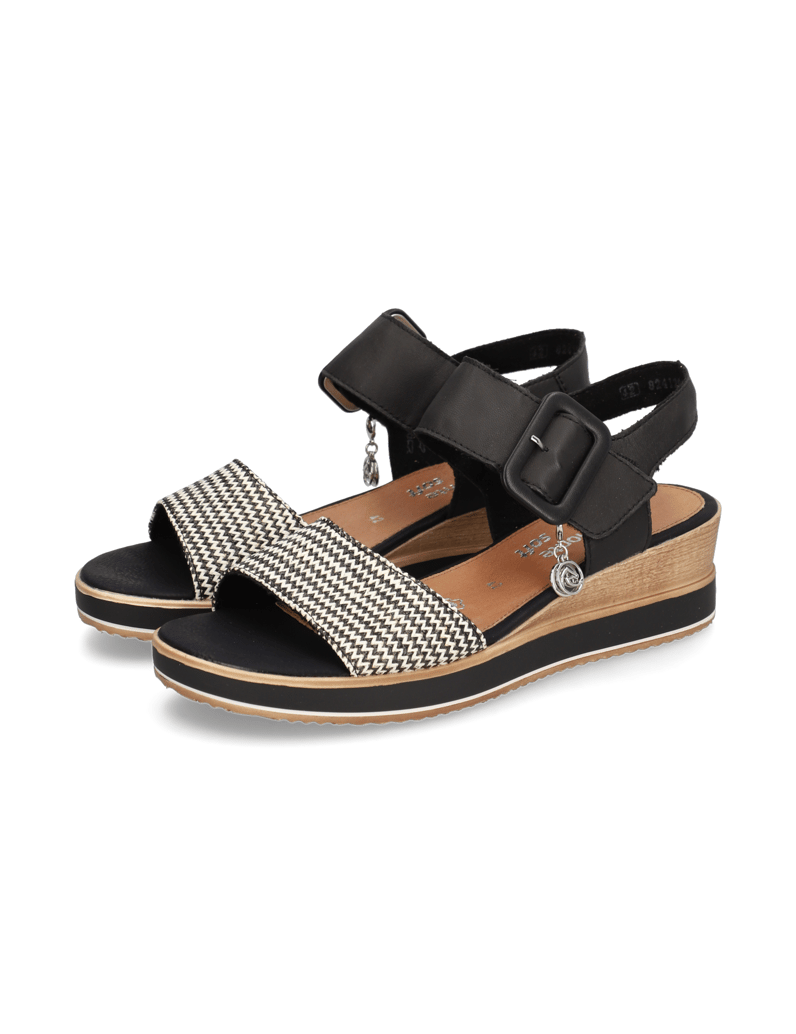 Remonte-Lederkombination-Keilsandale-beige