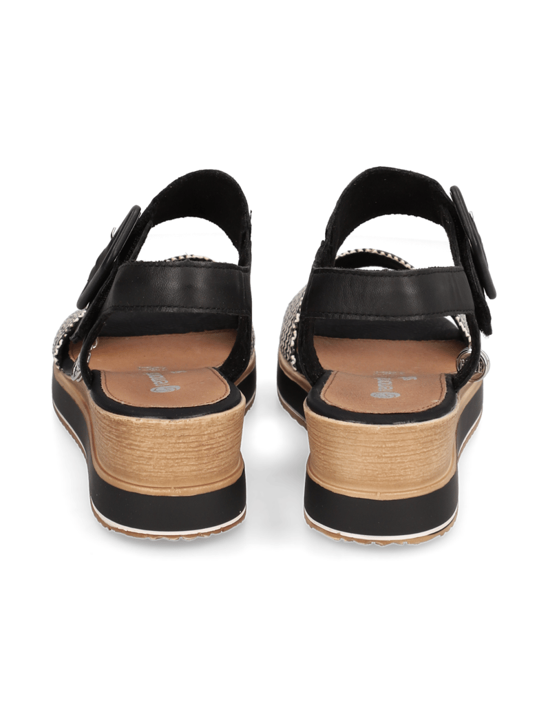 Remonte-Lederkombination-Keilsandale-beige