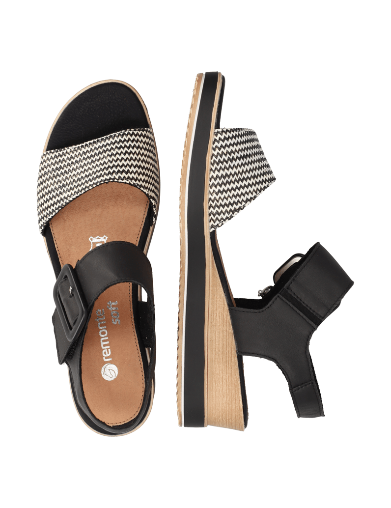 Remonte-Lederkombination-Keilsandale-beige