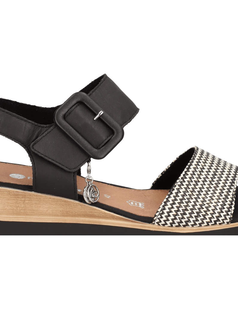 Remonte-Lederkombination-Keilsandale-beige