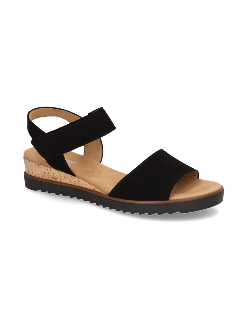 Gabor-Veloursleder-Sandale-schwarz