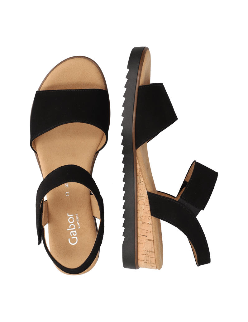 Gabor-Veloursleder-Sandale-schwarz