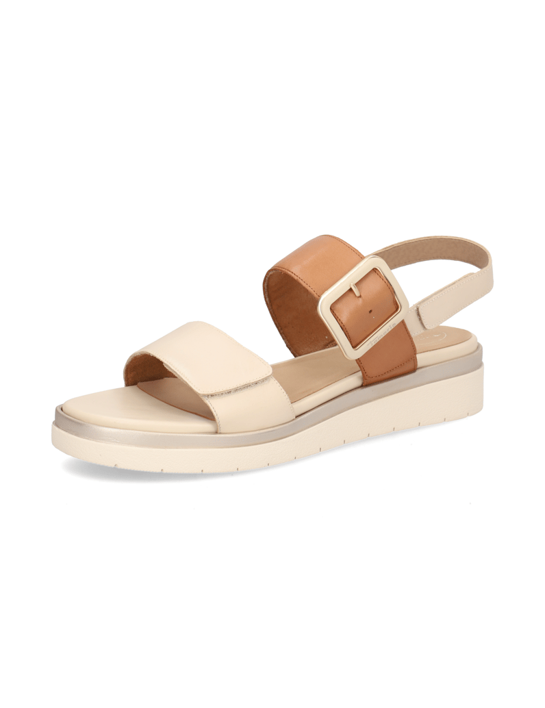 TAMARIS-Comfort-Glattleder-Keilsandale-silber