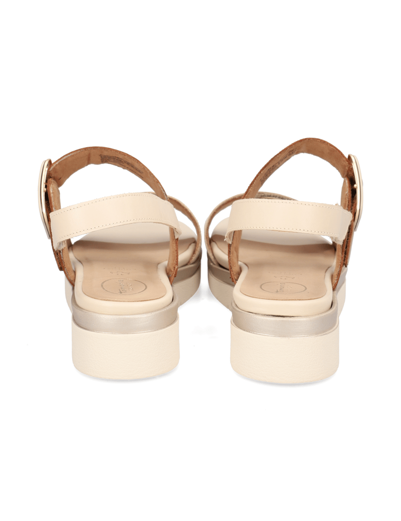 TAMARIS-Comfort-Glattleder-Keilsandale-silber