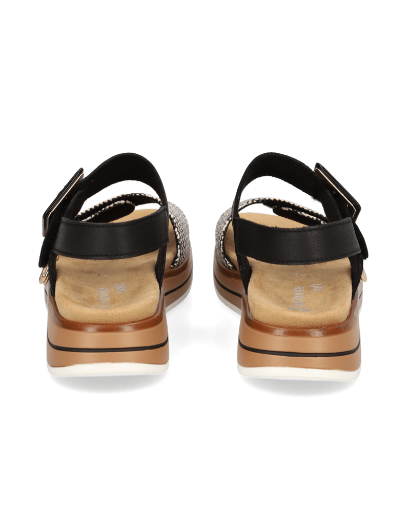 Remonte-Lederkombination-Sandale-schwarz