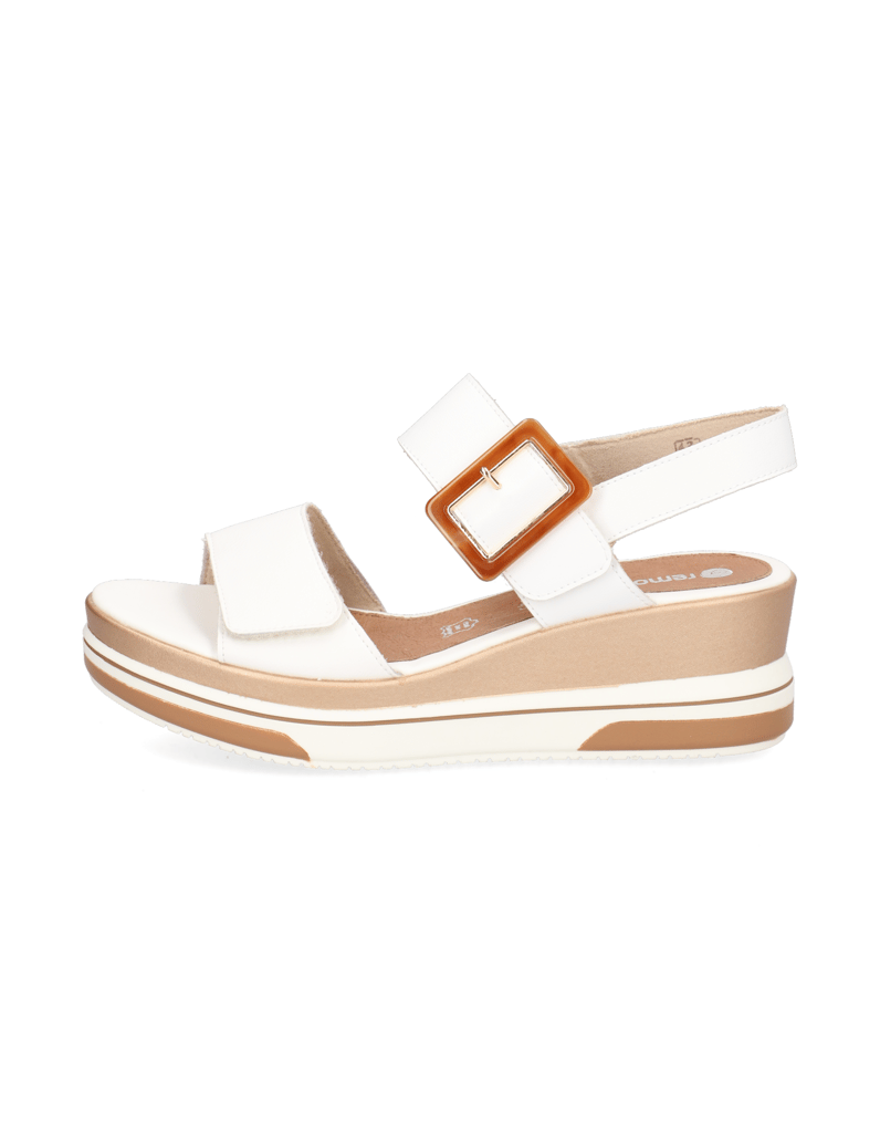 Remonte-hladká-kůže-sandály-na-klínku-bílá