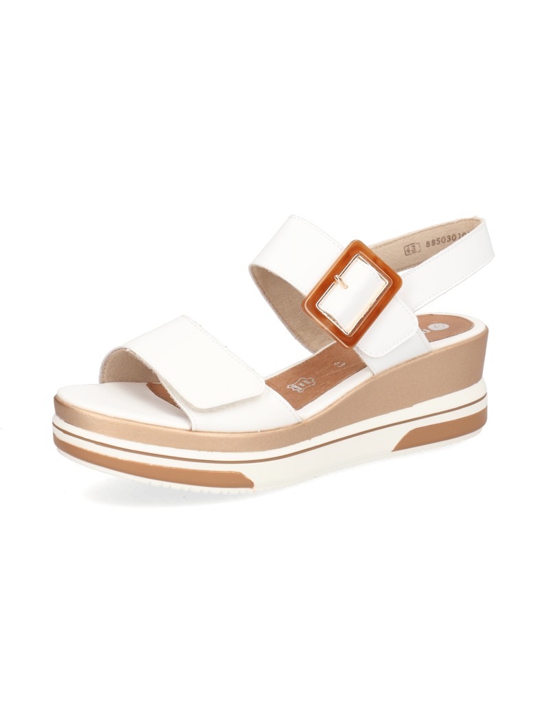 Remonte-hladká-kůže-sandály-na-klínku-bílá