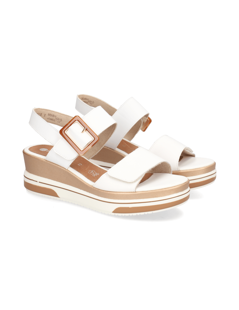 Remonte-hladká-kůže-sandály-na-klínku-bílá