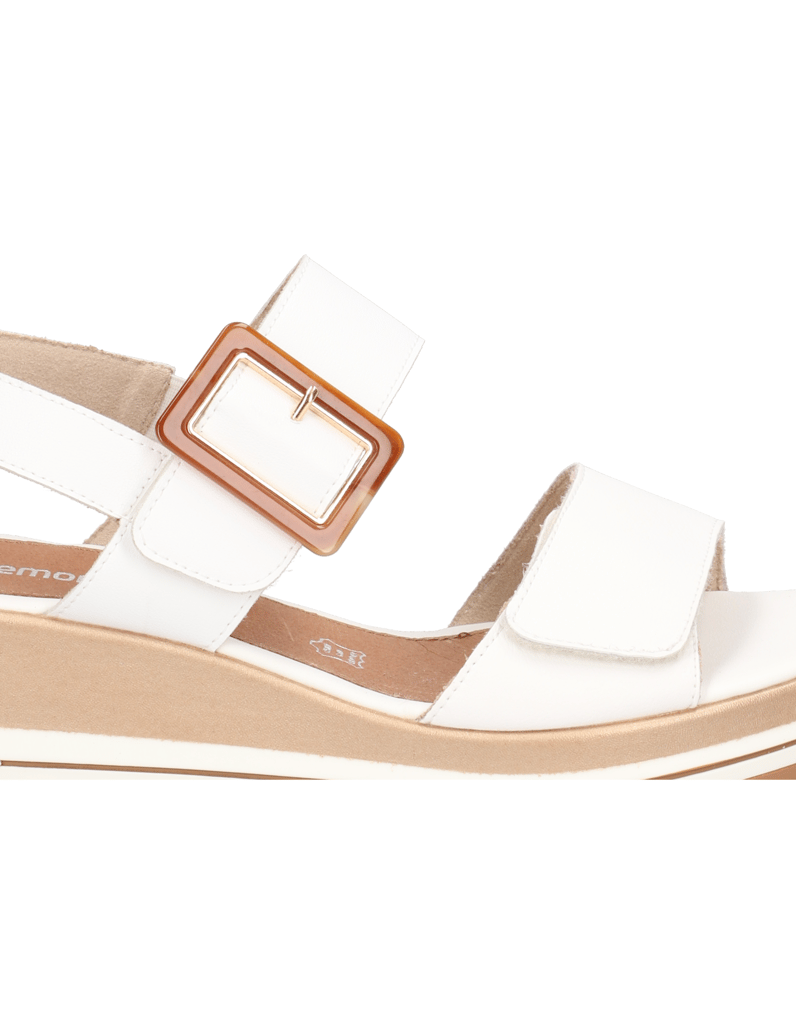 Remonte-hladká-kůže-sandály-na-klínku-bílá