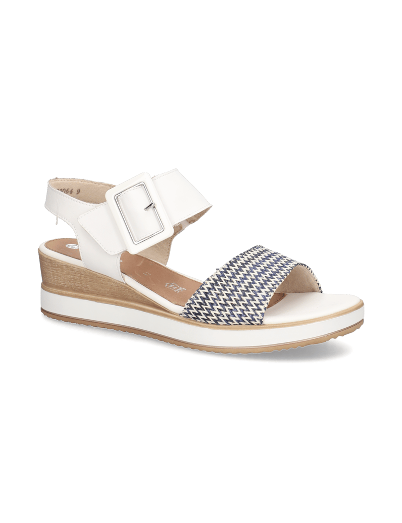 Remonte-Lederkombination-Keilsandale-weiss