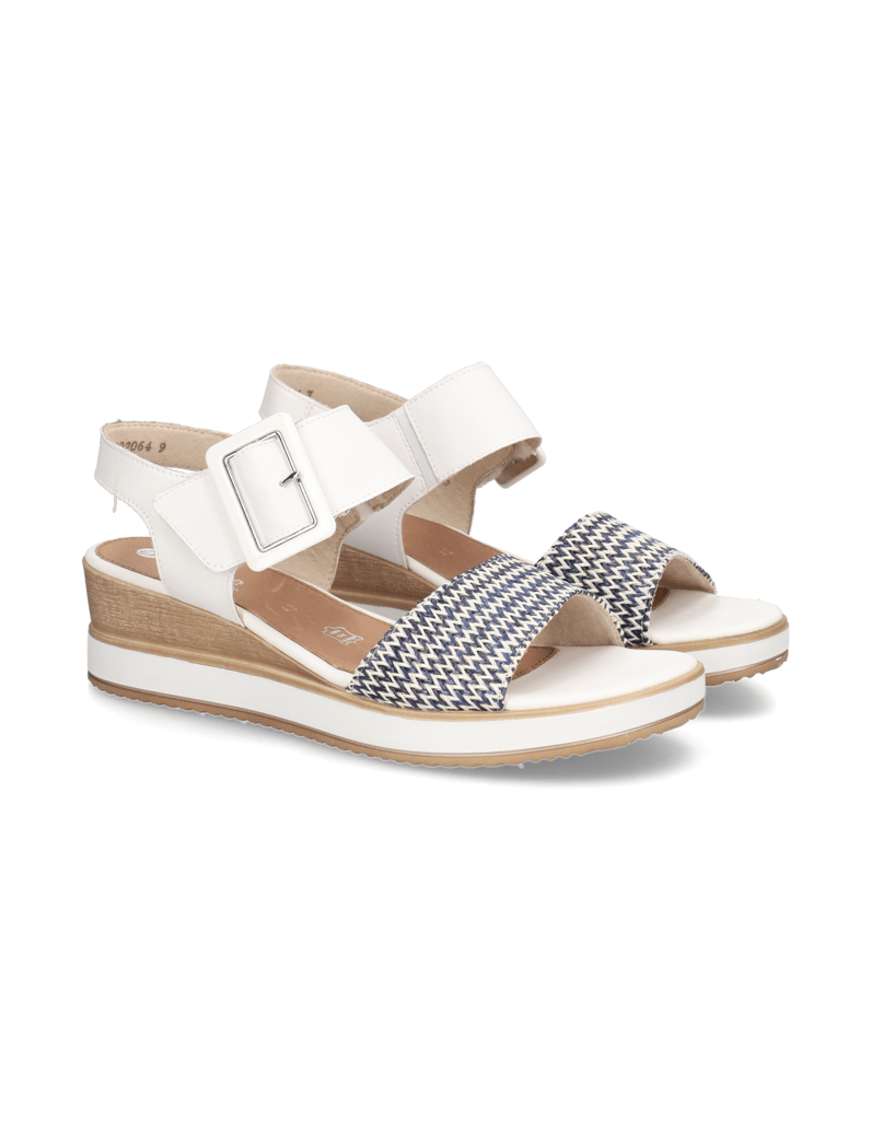 Remonte-Lederkombination-Keilsandale-weiss