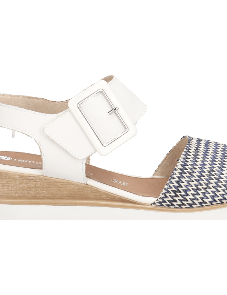 Remonte-Lederkombination-Keilsandale-weiss