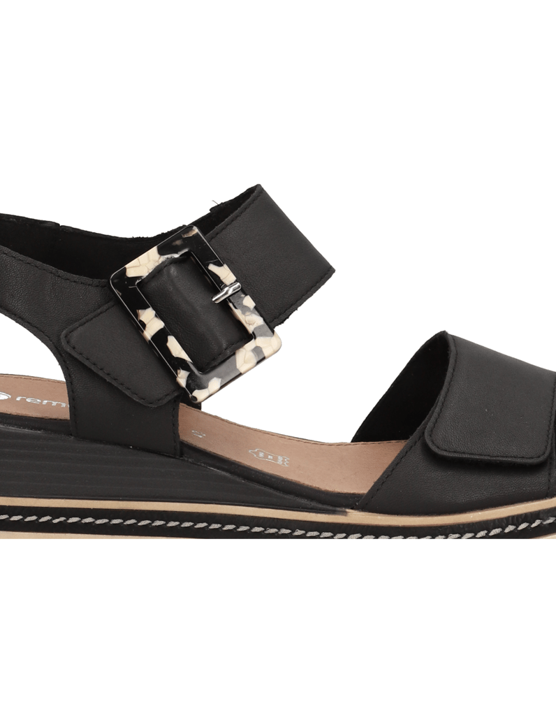 Remonte-Glattleder-Keilsandale-schwarz