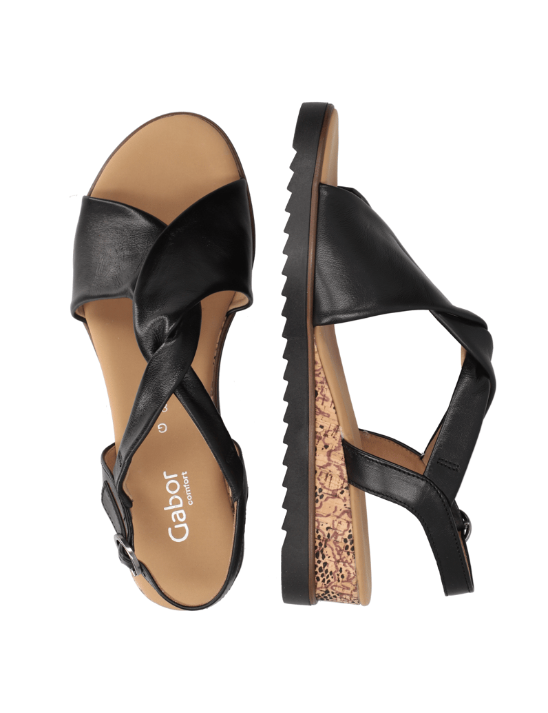 Gabor-hladká-kůže-sandály-černá