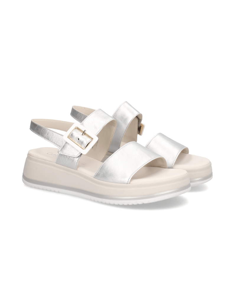 Gabor-hladká-kůže-sandály-stříbrná