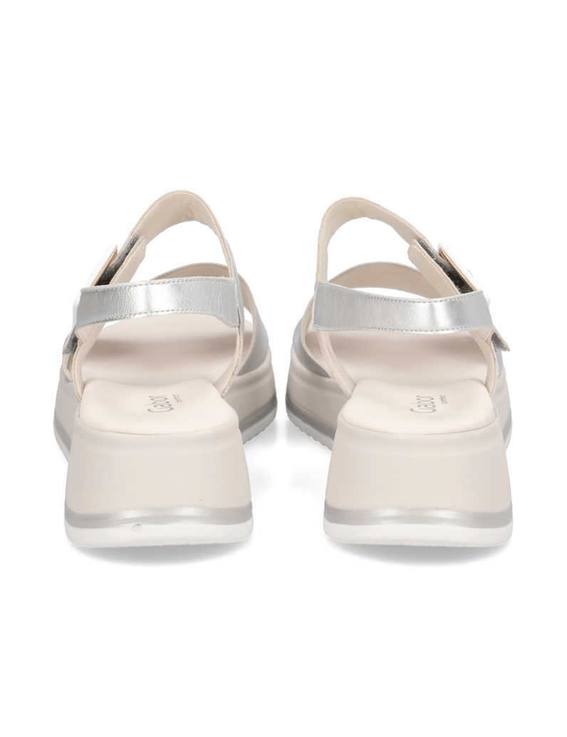 Gabor-hladká-kůže-sandály-stříbrná