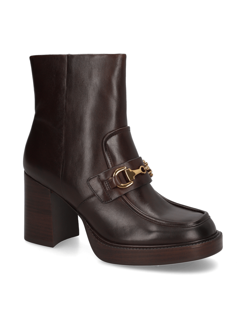 TAMARIS-Glattleder-Stiefelette-braun