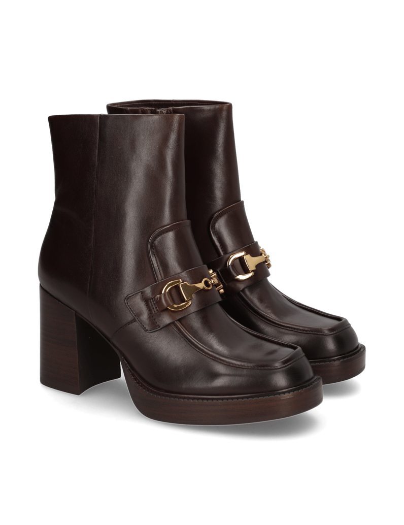 TAMARIS-Glattleder-Stiefelette-braun