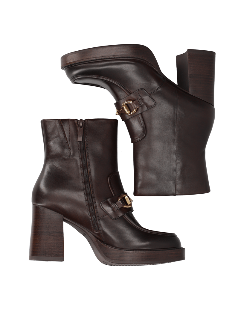 TAMARIS-Glattleder-Stiefelette-braun