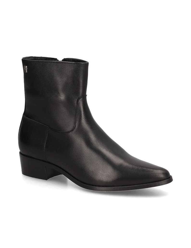 Tommy-Hilfiger-LEATHER-ANKLE-BOOT-W-ZIP-črna