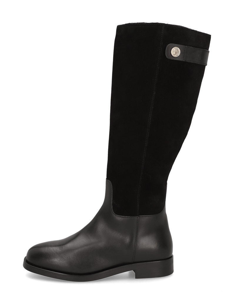 Tommy-Hilfiger-TH-STUD-LEATHER-MIX-LONG-BOOT-schwarz