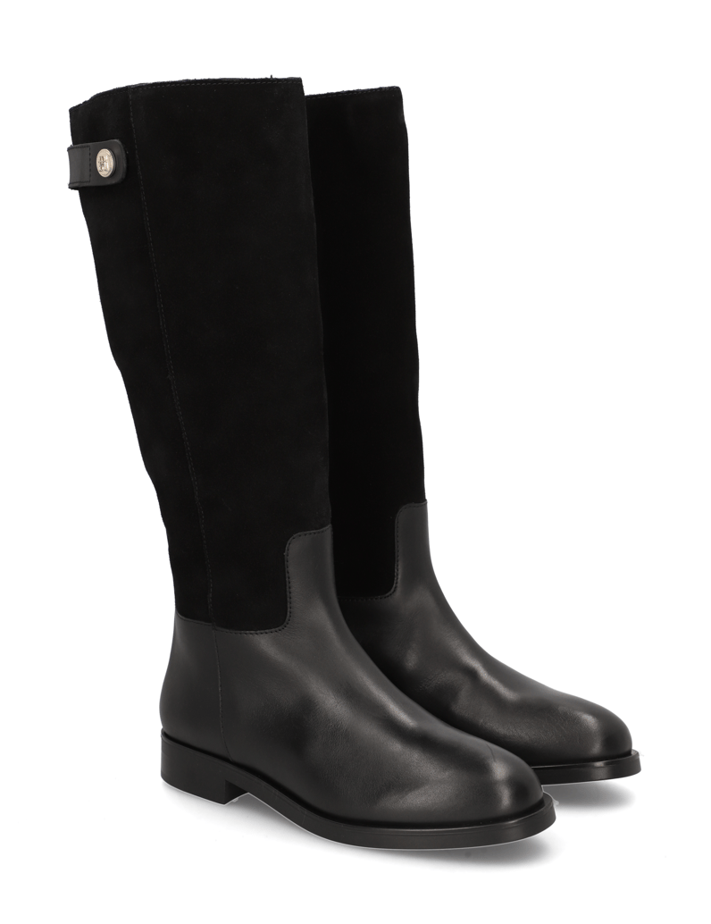 Tommy-Hilfiger-TH-STUD-LEATHER-MIX-LONG-BOOT-schwarz