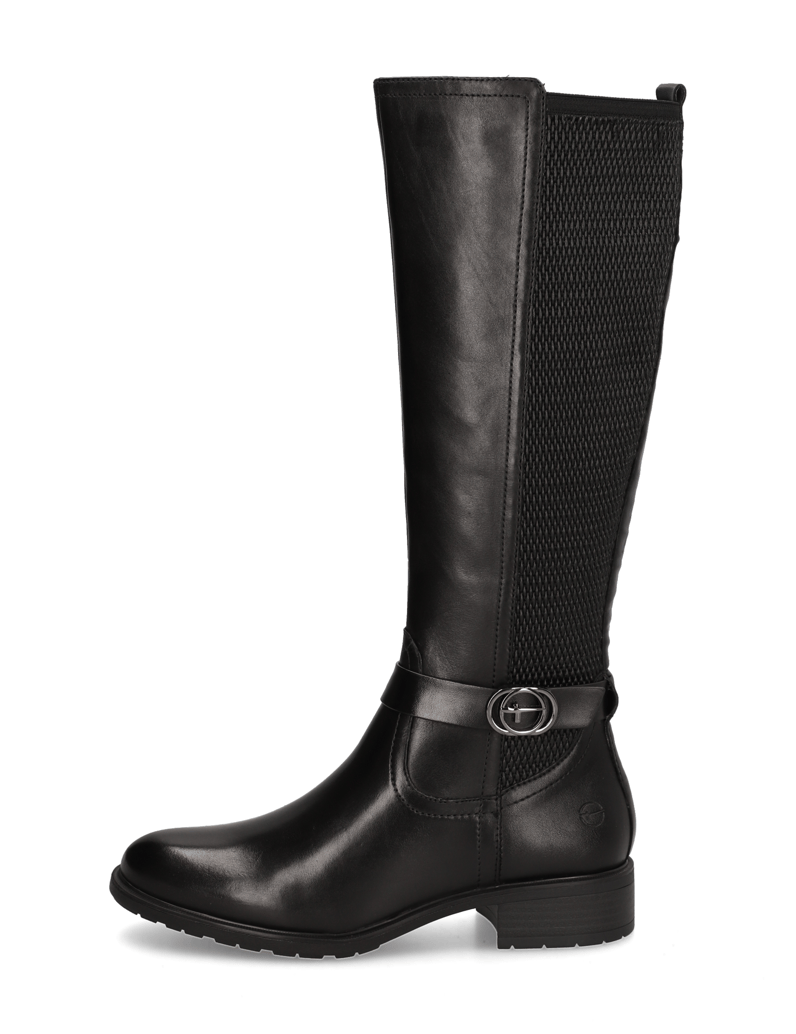 TAMARIS-kombinácia-s-kožou-čižmy-čierna