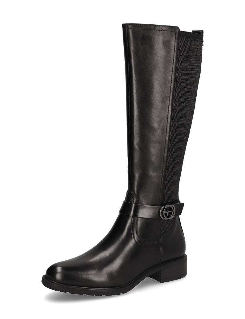 TAMARIS-kombinácia-s-kožou-čižmy-čierna