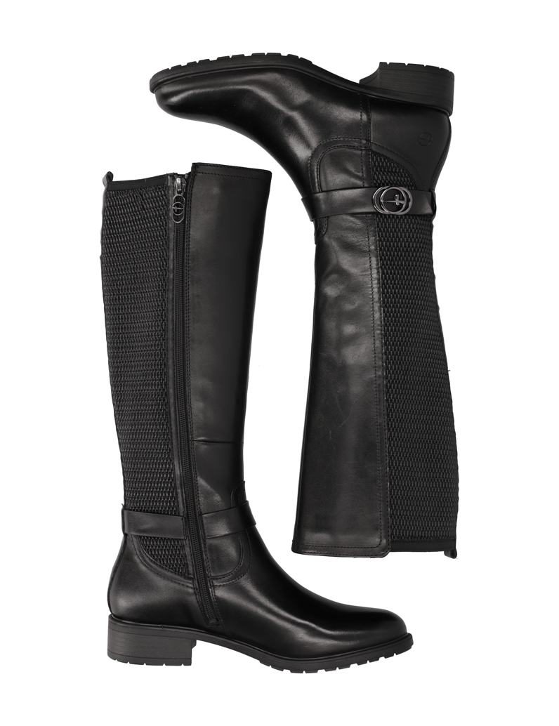 TAMARIS-kombinácia-s-kožou-čižmy-čierna