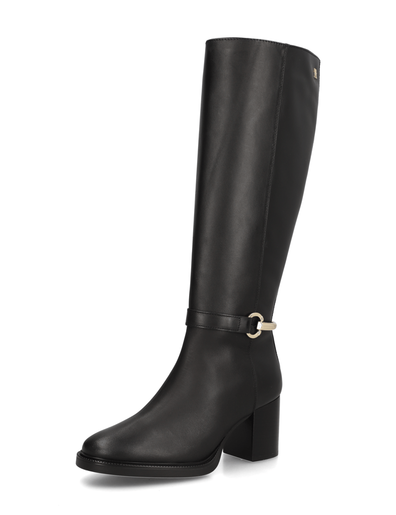 Tommy-Hilfiger-TH-STUD-HEEL-RIDING-KNEE-BOOT-črna
