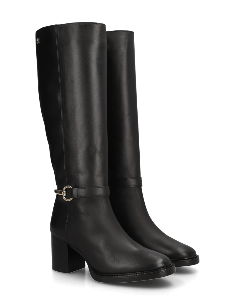 Tommy-Hilfiger-TH-STUD-HEEL-RIDING-KNEE-BOOT-črna