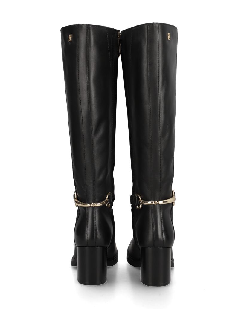 Tommy-Hilfiger-TH-STUD-HEEL-RIDING-KNEE-BOOT-črna