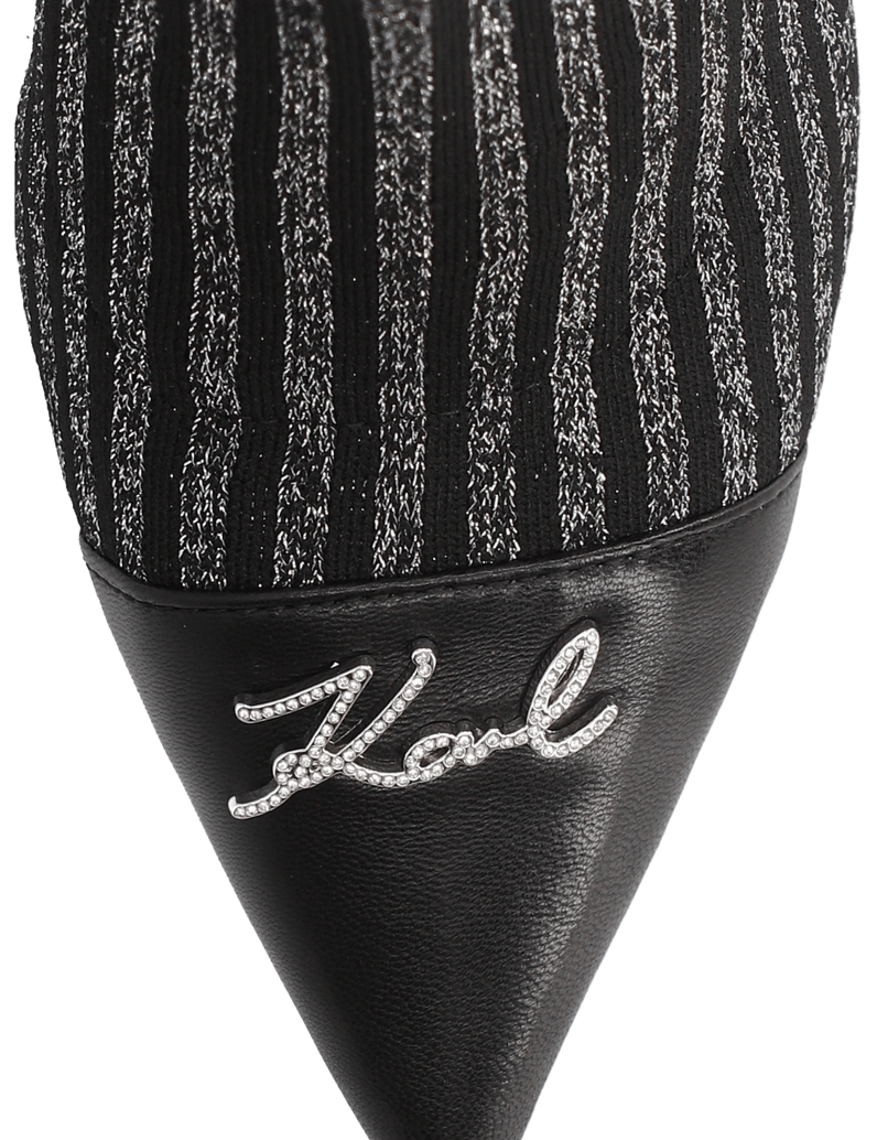 KARL-LAGERFELD-polokozačky-stříbrná