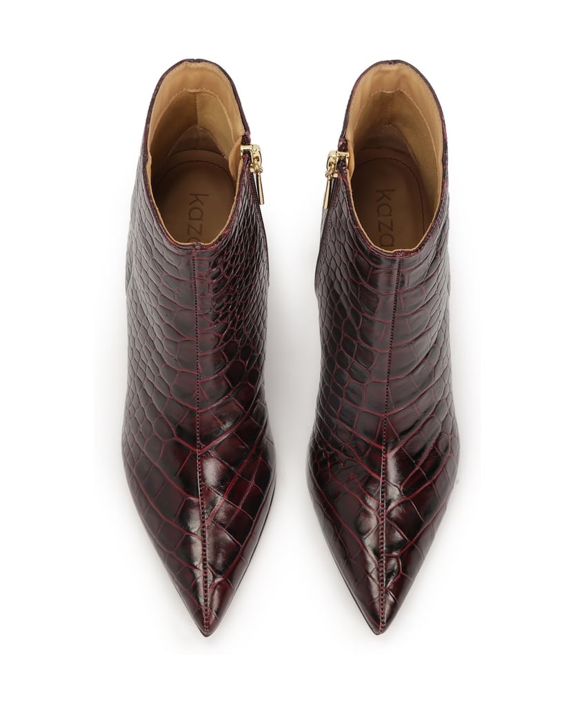 Kazar-Kastanienbraune-Stiefel-mit-geprägtem-Kr-rot