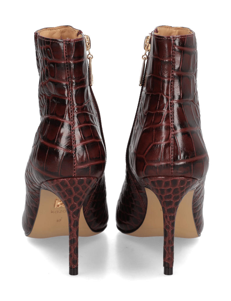 Kazar-Kastanienbraune-Stiefel-mit-geprägtem-Kr-rot