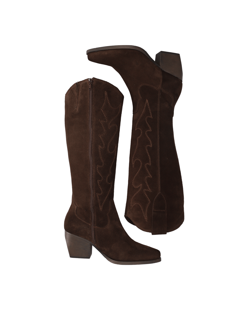 Kate-Gray-velúr-čižmy-hnedá