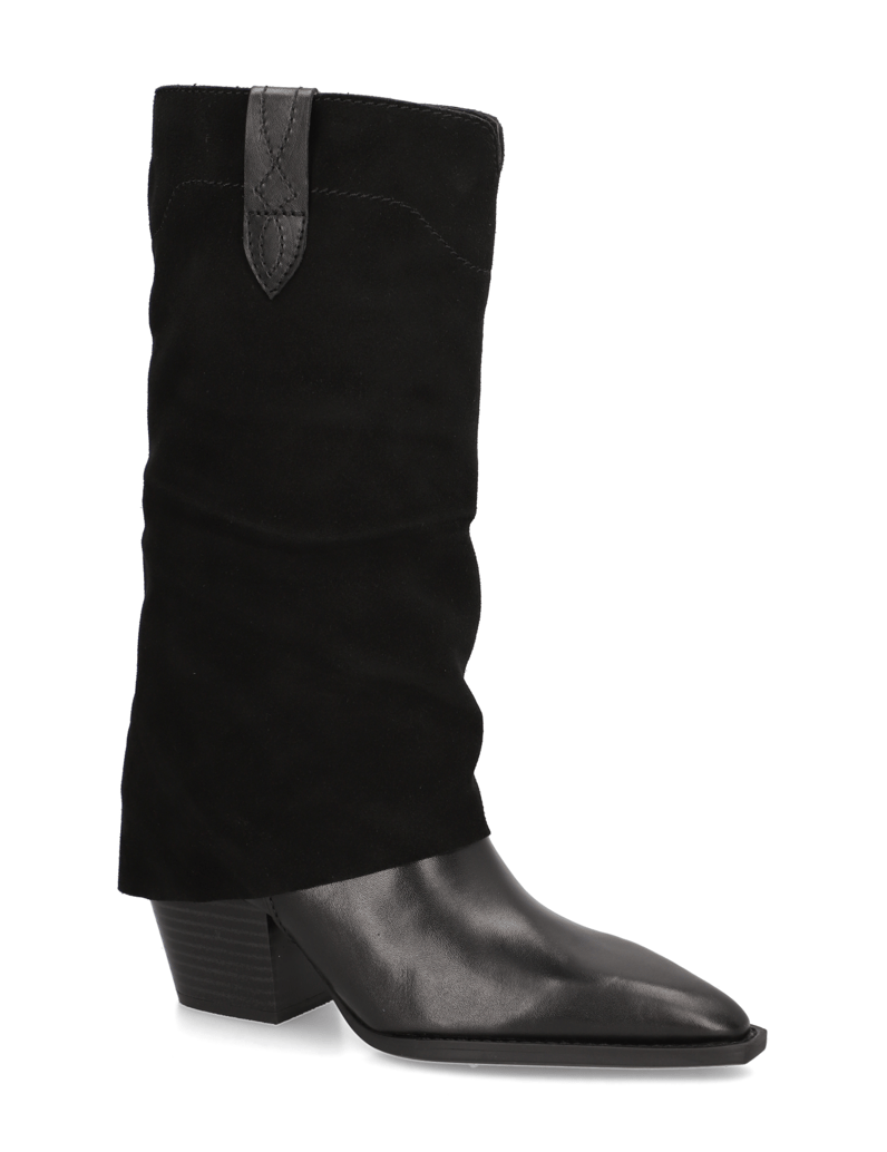 Kate-Gray-kombinácia-kože-čižmy-čierna