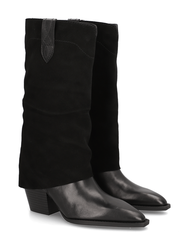 Kate-Gray-kombinácia-kože-čižmy-čierna