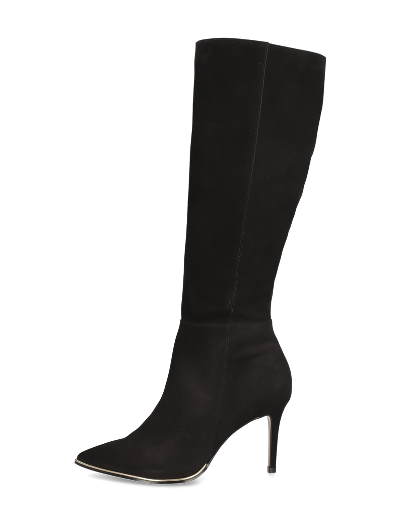 Kazar-Nubuklederstiefel-mit-spitz-zulaufender-schwarz