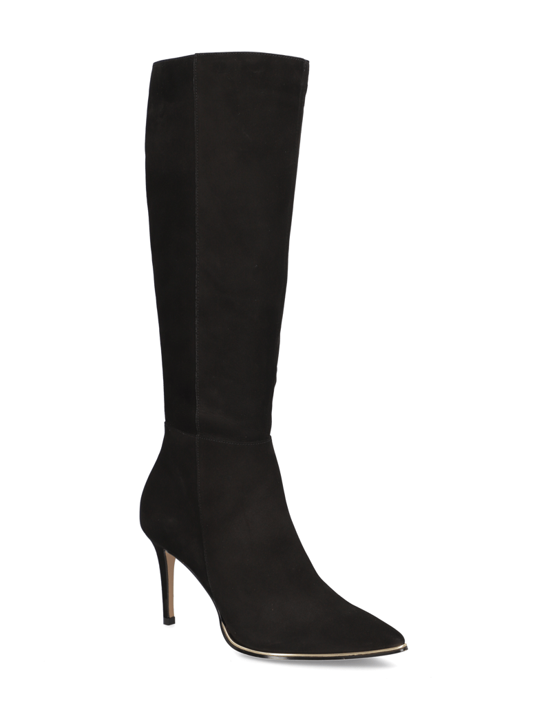 Kazar-Nubuklederstiefel-mit-spitz-zulaufender-schwarz