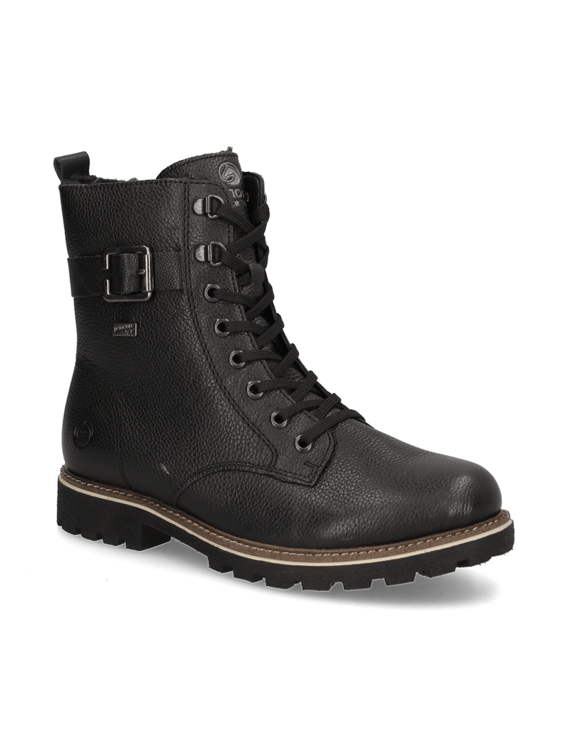 Remonte-hladká-koža-snurovacia-obuv-čierna