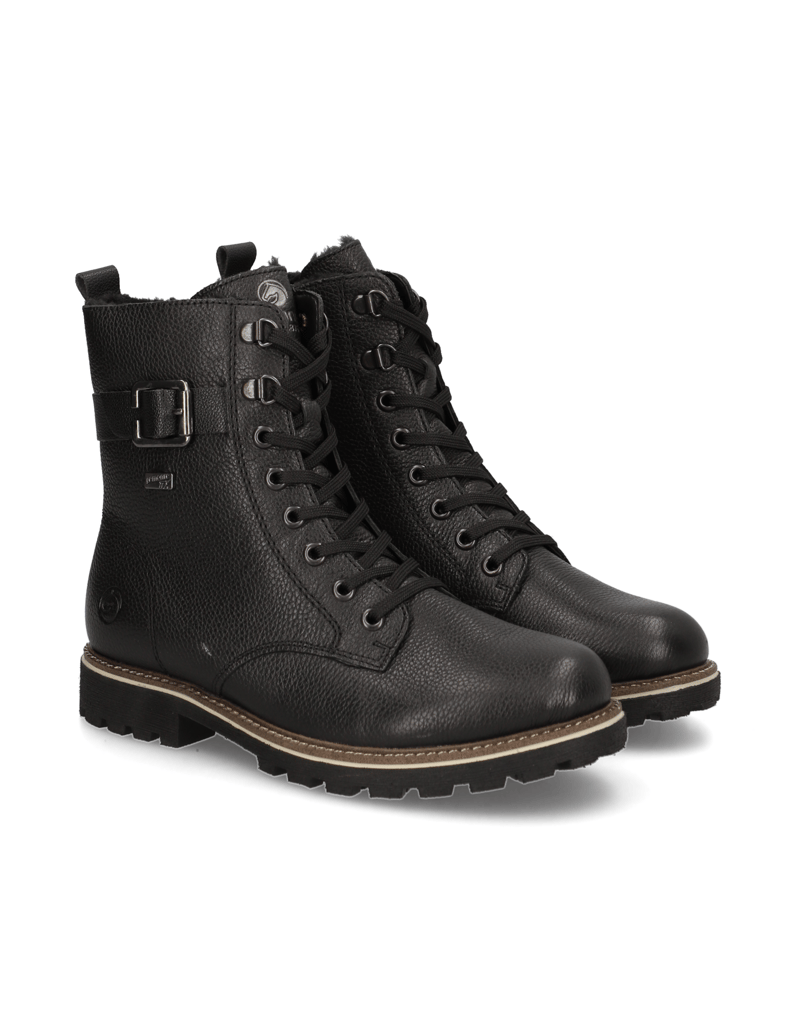 Remonte-hladká-koža-snurovacia-obuv-čierna