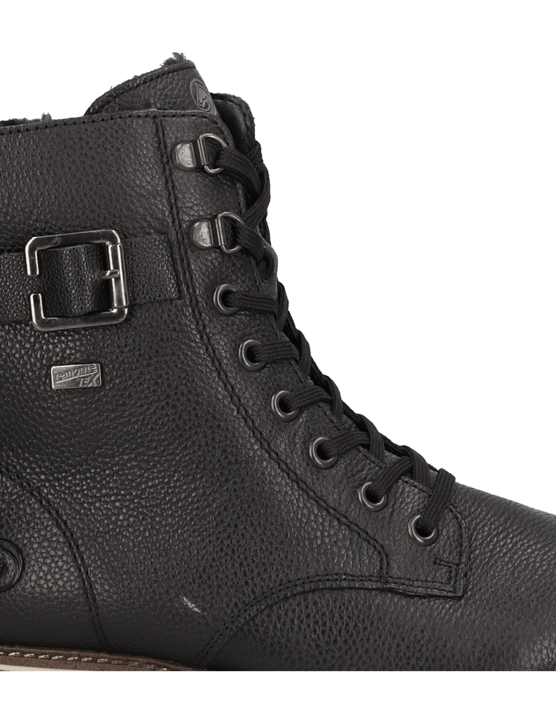 Remonte-hladká-koža-snurovacia-obuv-čierna